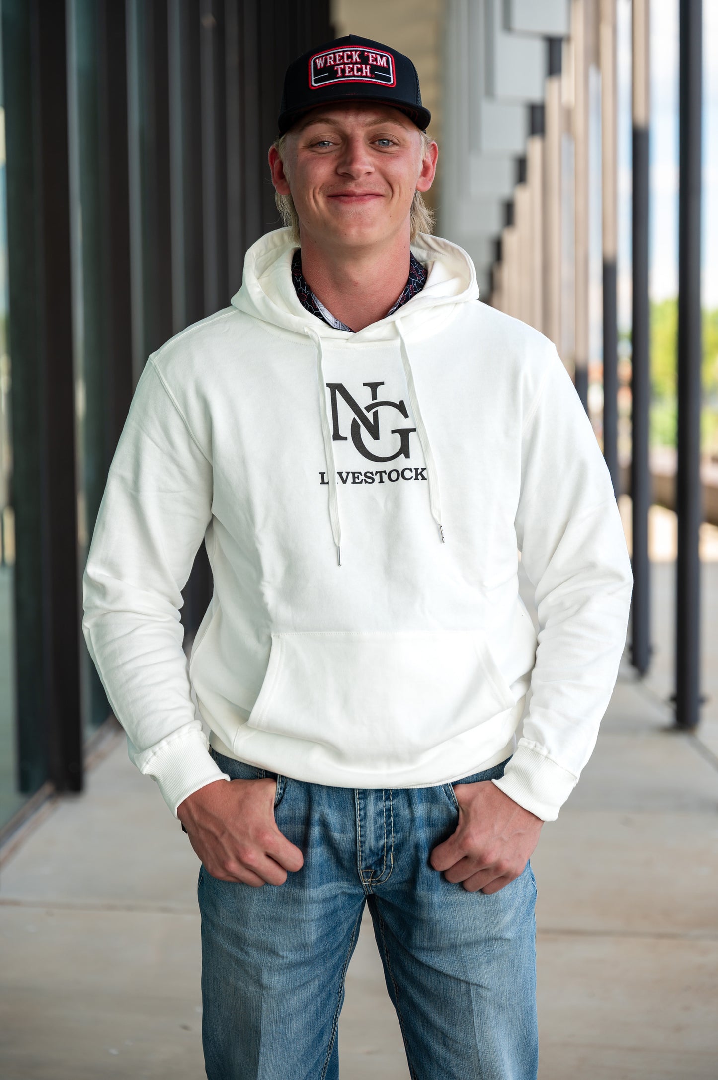 Next Gen Livestock White Hoodie